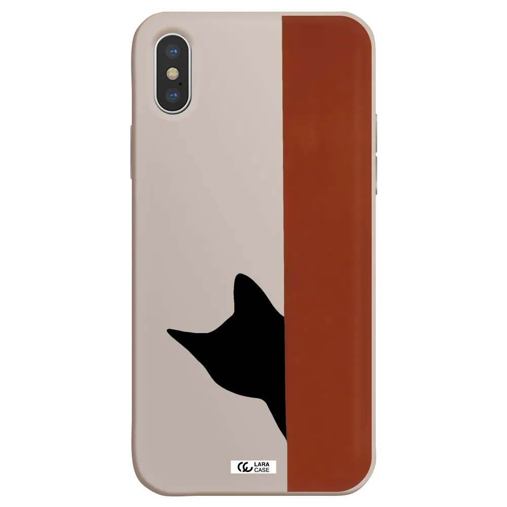 Black Cat Apple iPhone X Silicone Stone Case