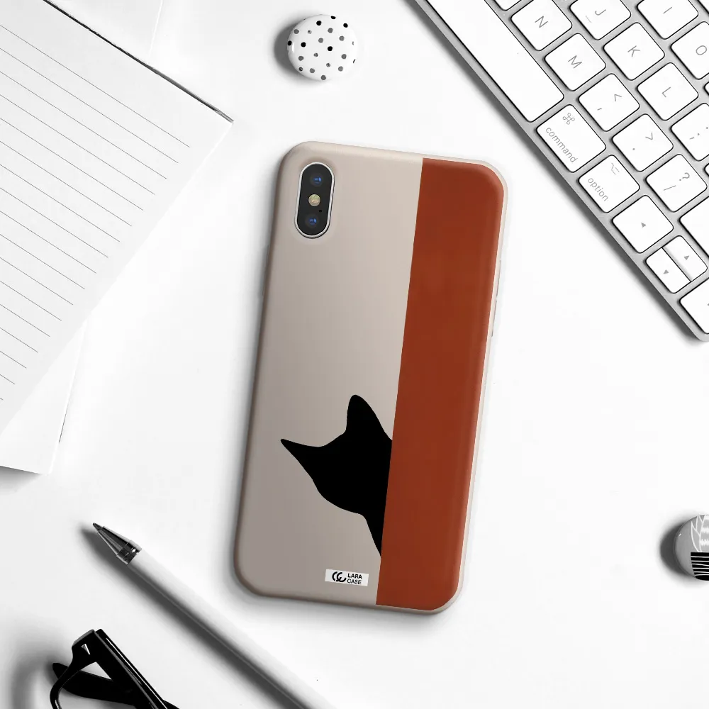 Black Cat Apple iPhone X Silicone Stone Case