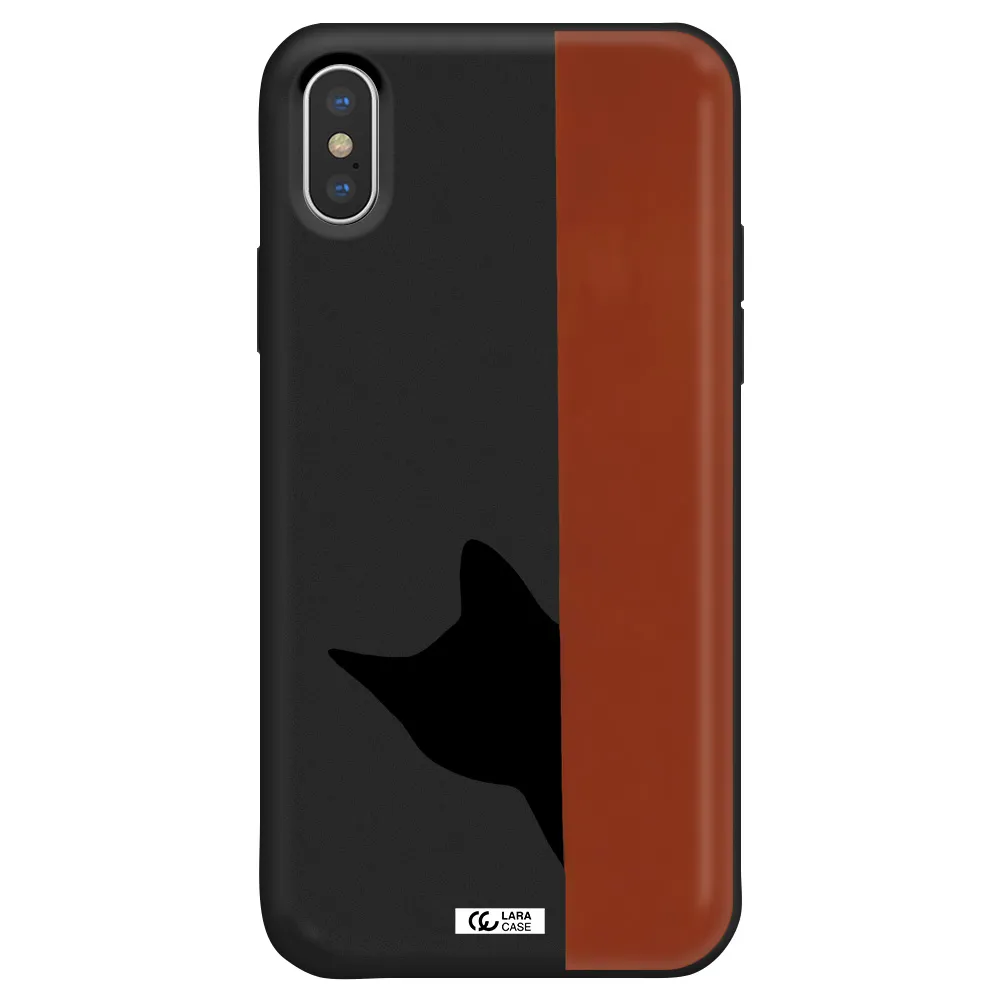 Black Cat Apple iPhone XS Silicone black Case