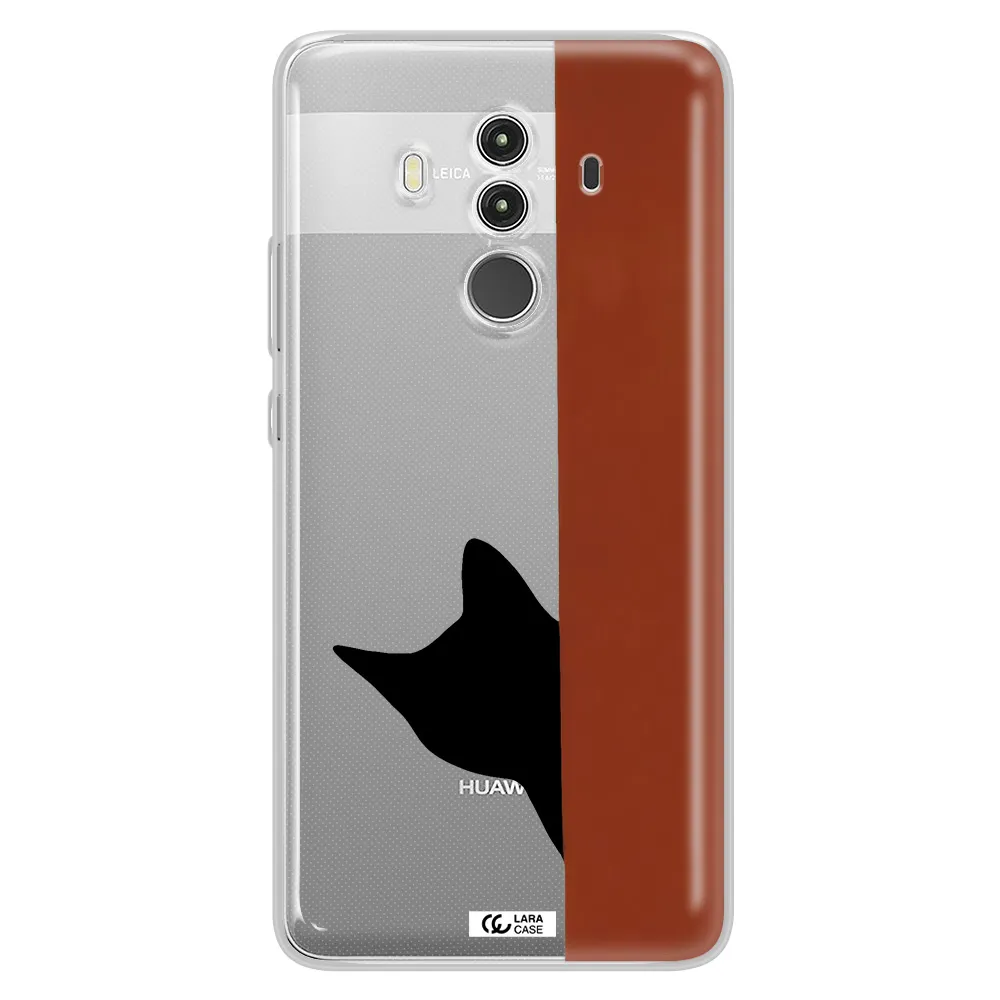 Black Cat Huawei Mate 10 Clear TPU Case