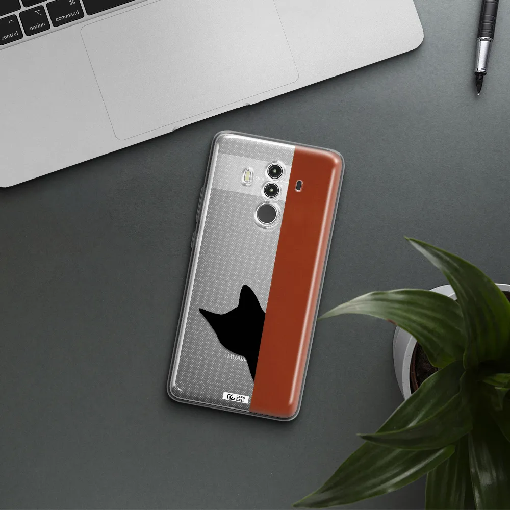 Black Cat Huawei Mate 10 Clear TPU Case