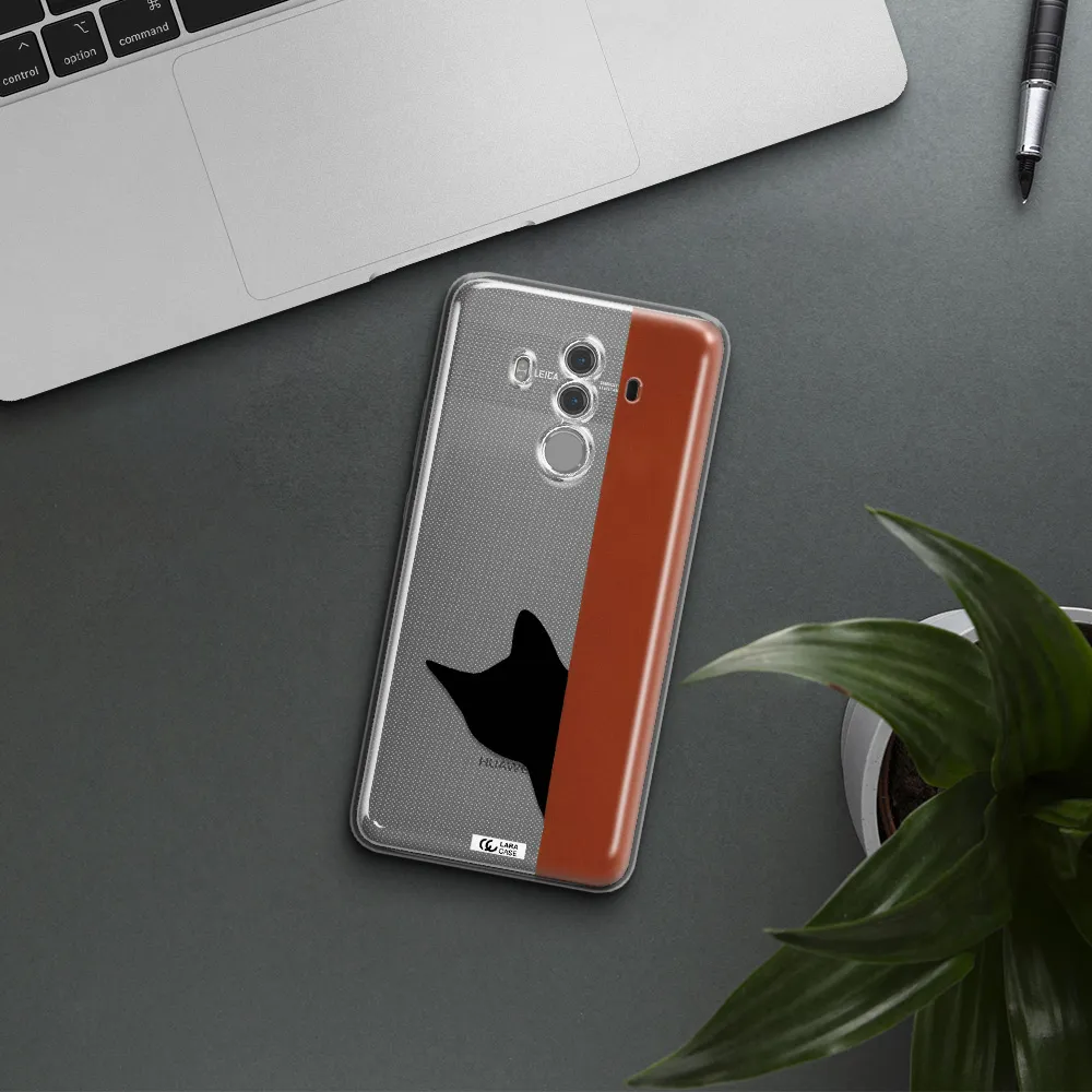 Black Cat Huawei Mate 10 Pro Clear TPU Case