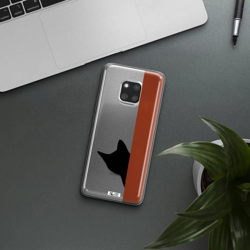 Black Cat Huawei Mate 20 Pro Clear TPU Case