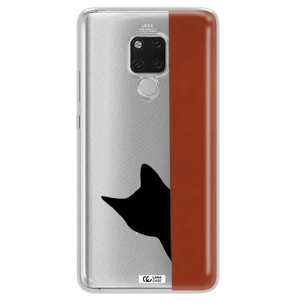 Black Cat Huawei Mate 20X Clear TPU Case