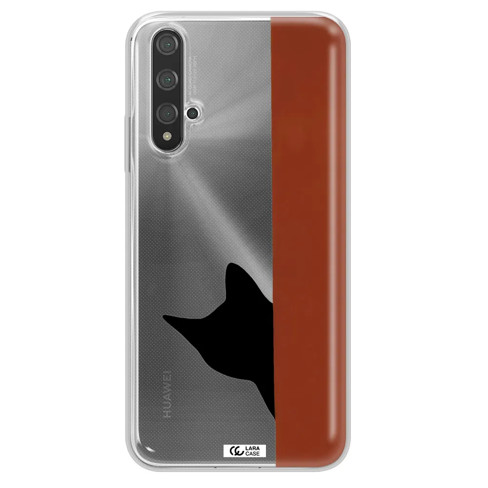Black Cat Huawei Nova 5t Clear TPU Case