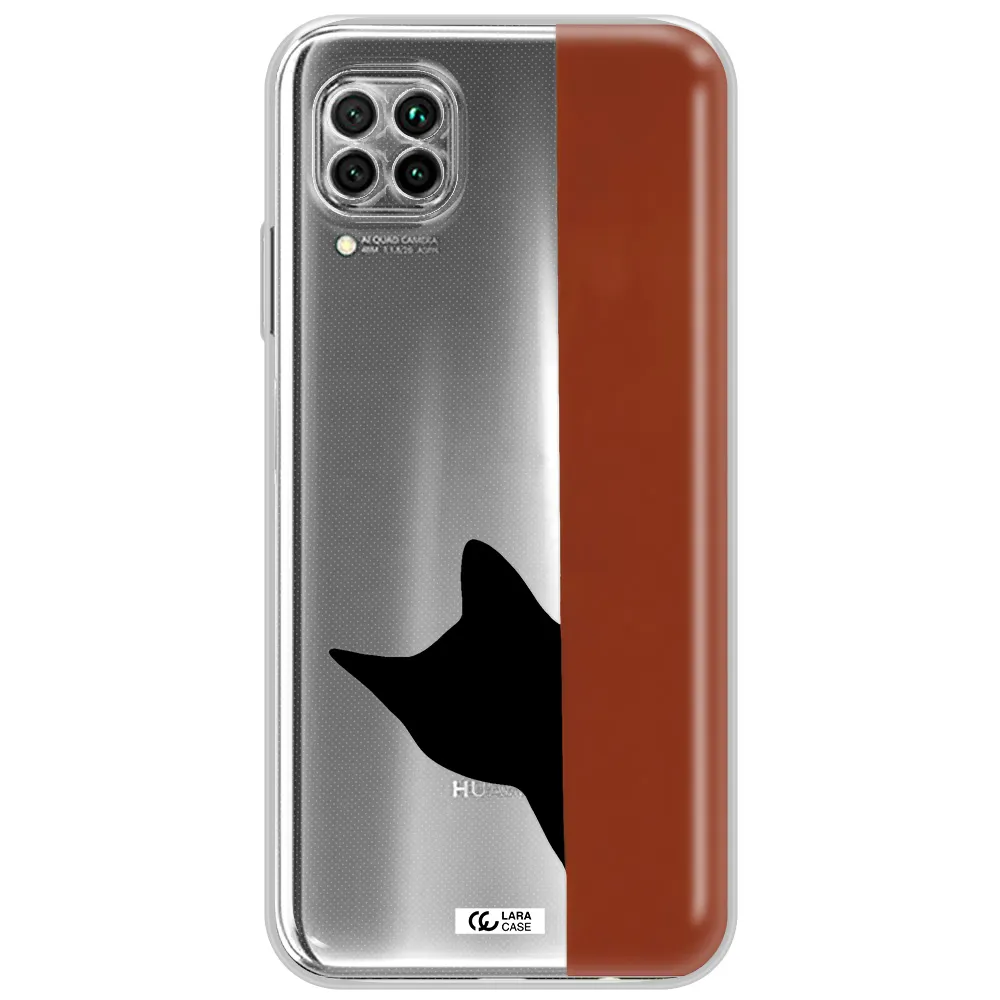 Black Cat Huawei Nova 7I Clear Tpu Case