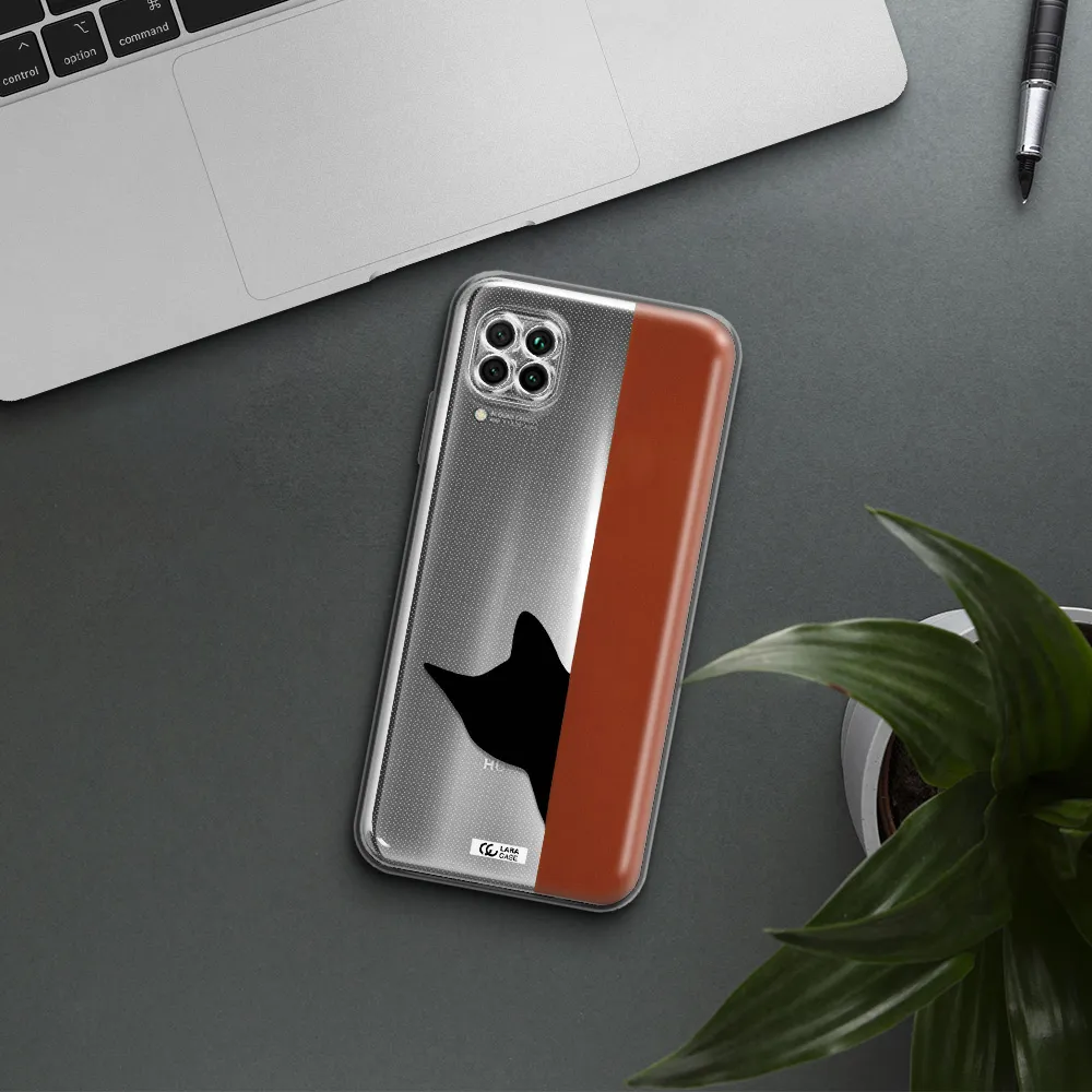 Black Cat Huawei Nova 7I Clear Tpu Case
