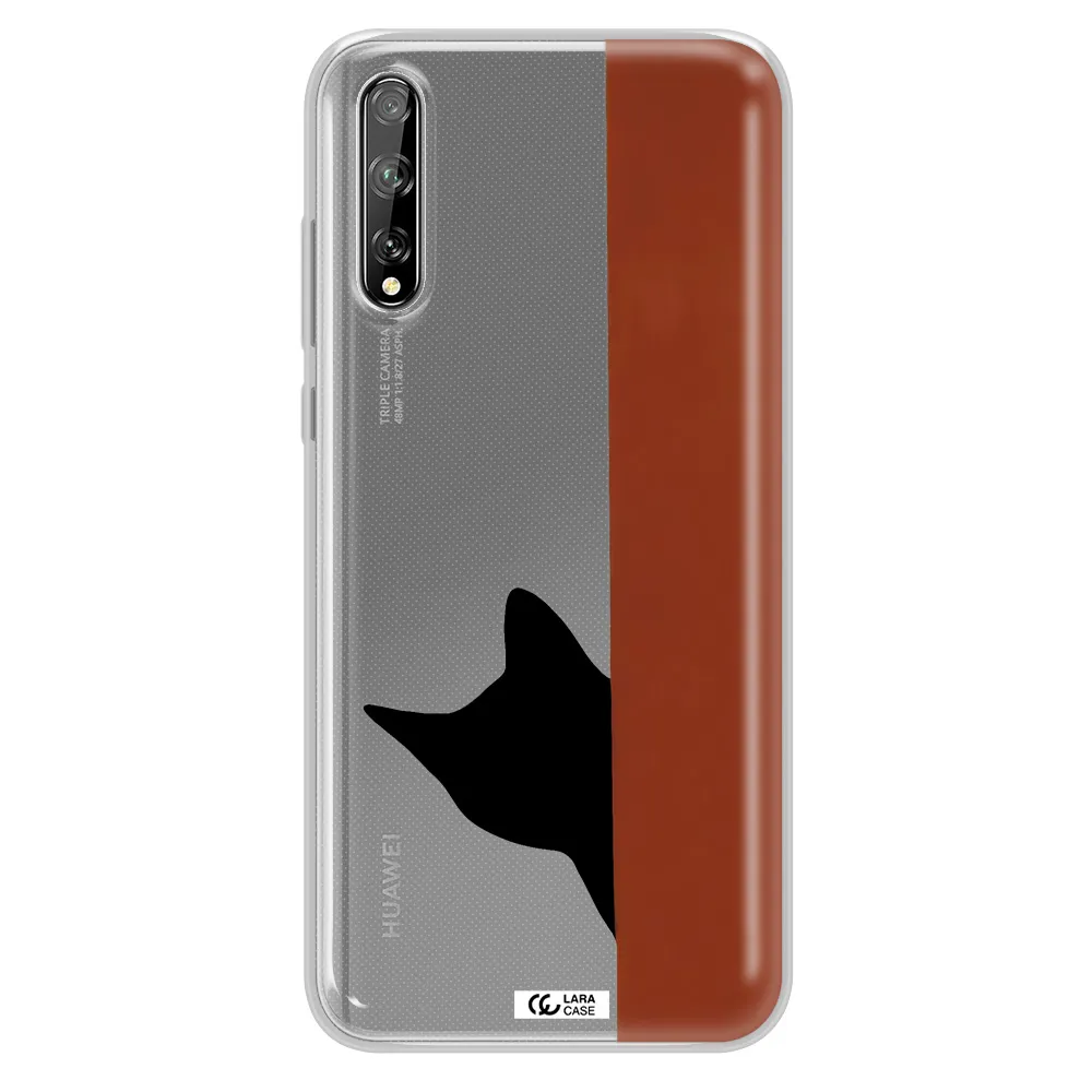 Black Cat Huawei P Smart S Clear TPU Case