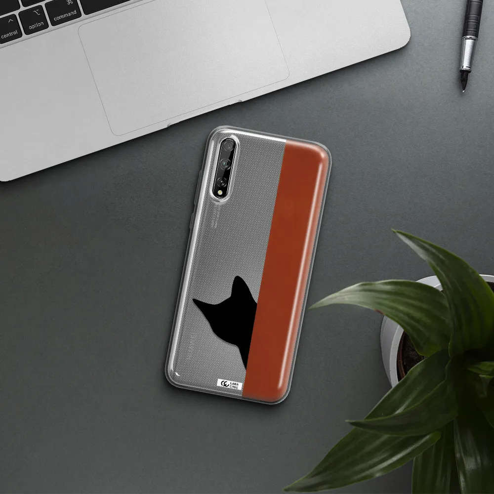 Black Cat Huawei P Smart S Clear TPU Case