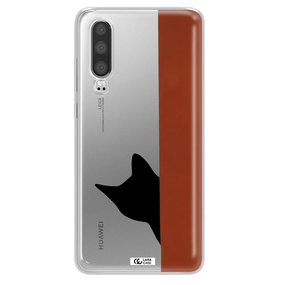 Black Cat Huawei P30 Clear TPU Case