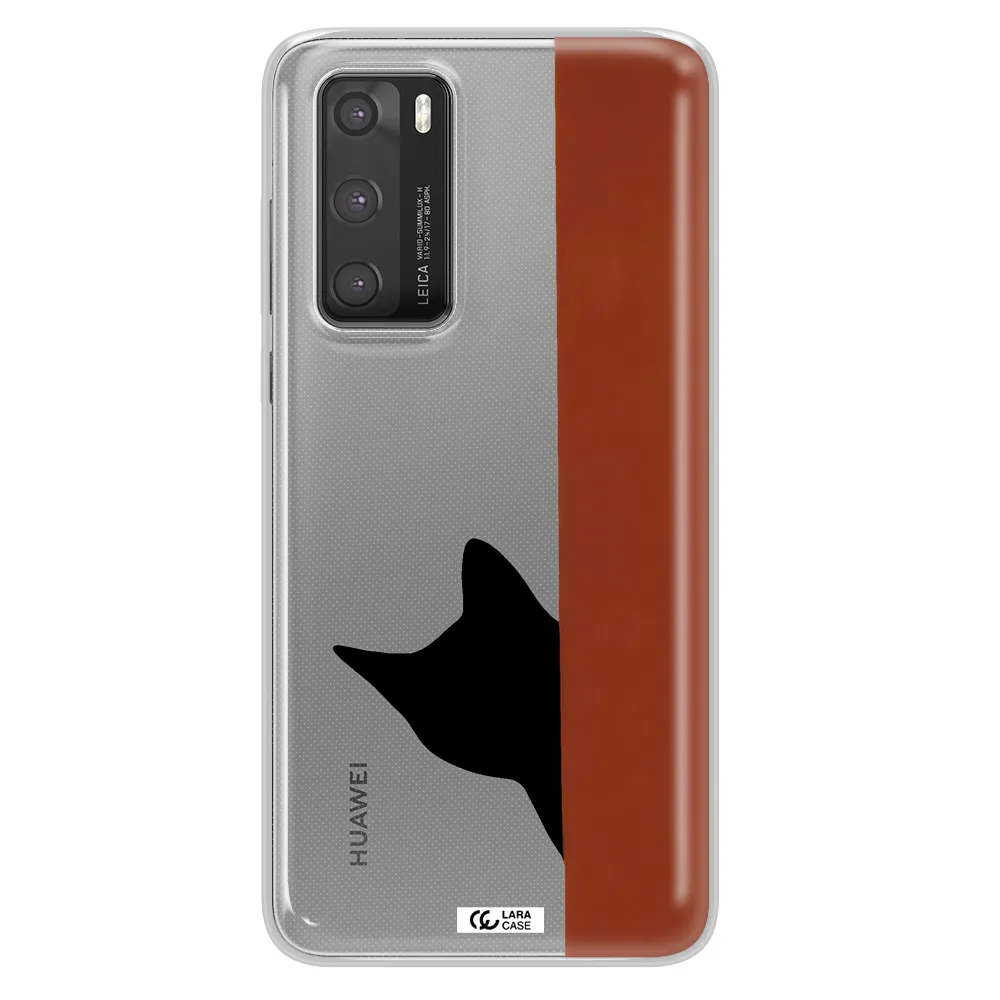 Black Cat Huawei P40 Clear TPU Case