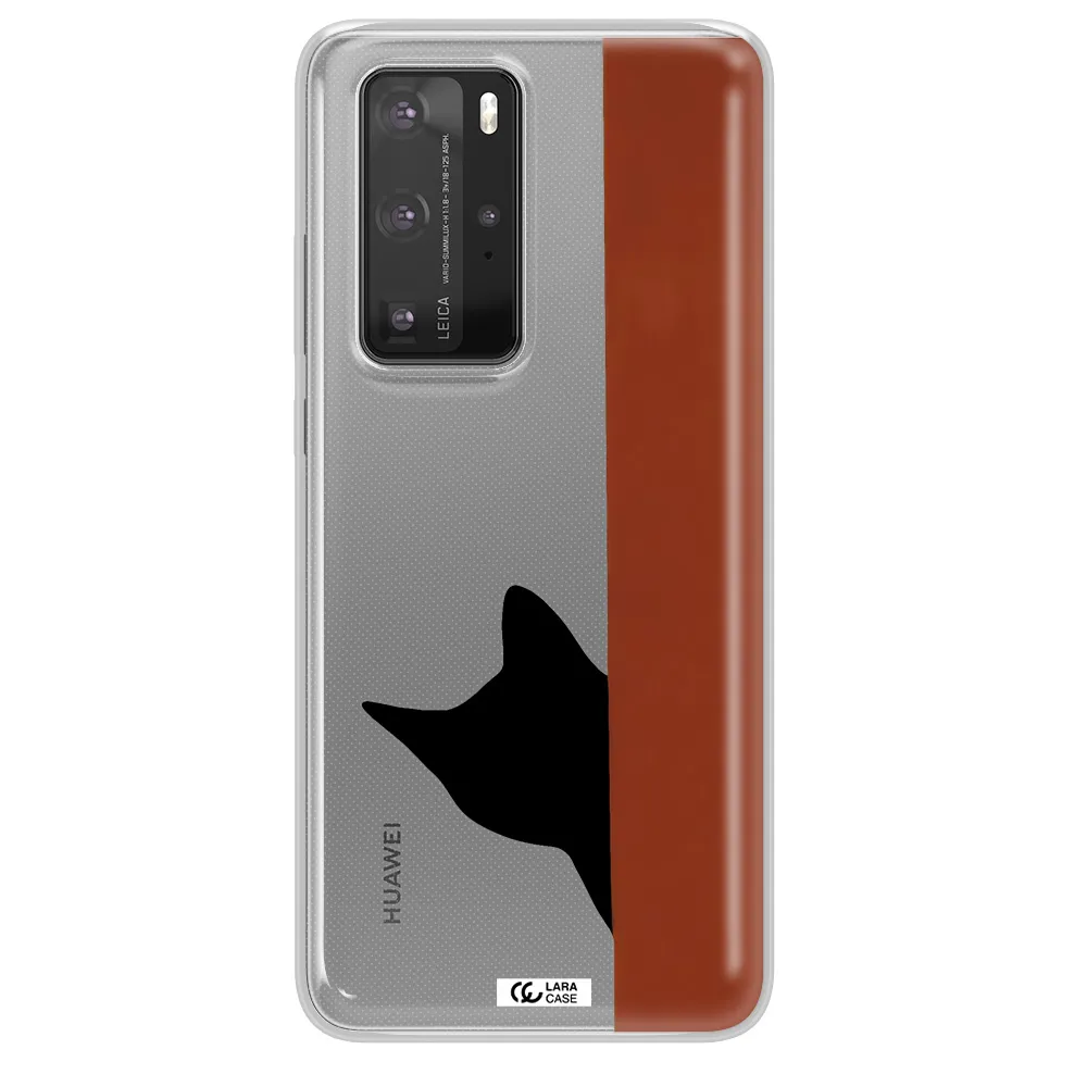 Black Cat Huawei P40 Pro Clear TPU Case