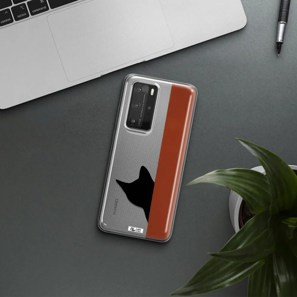 Black Cat Huawei P40 Pro Clear TPU Case