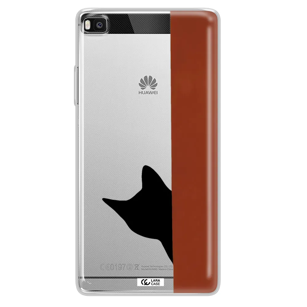 Black Cat Huawei P8 Clear TPU Case