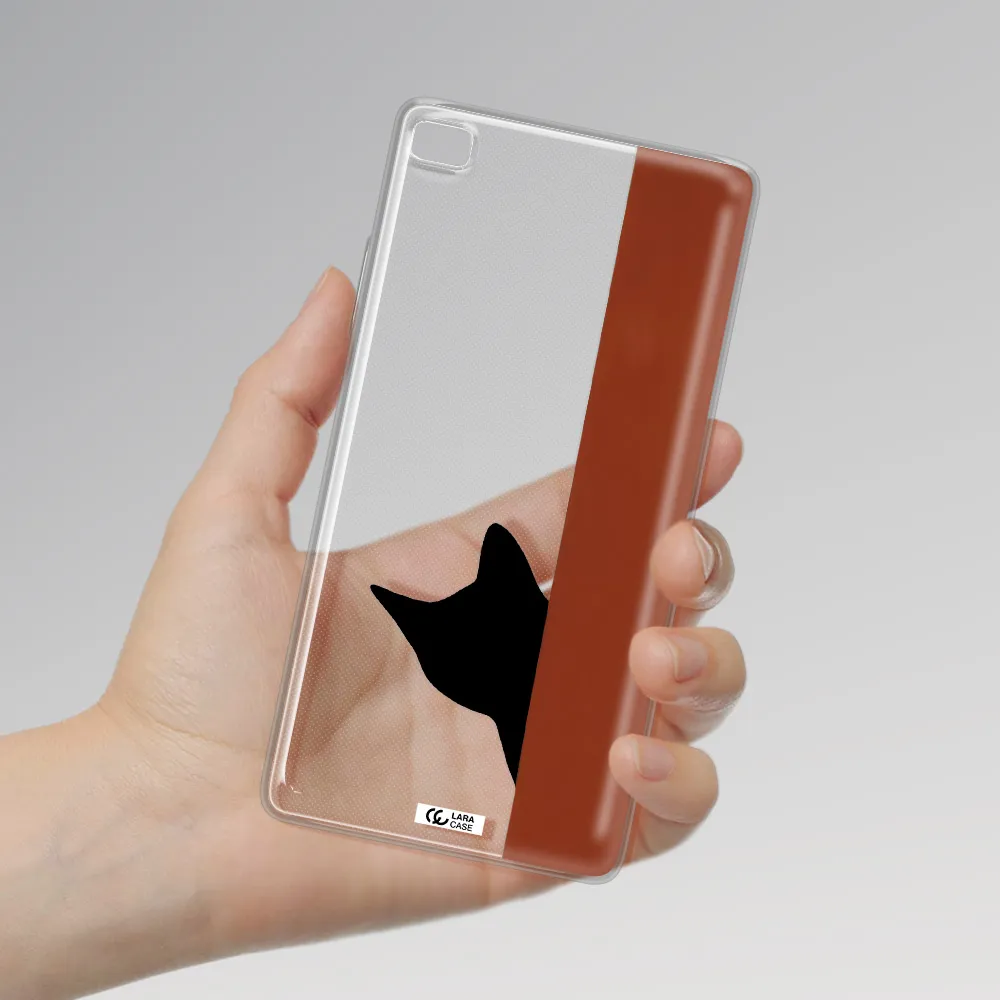 Black Cat Huawei P8 Clear TPU Case