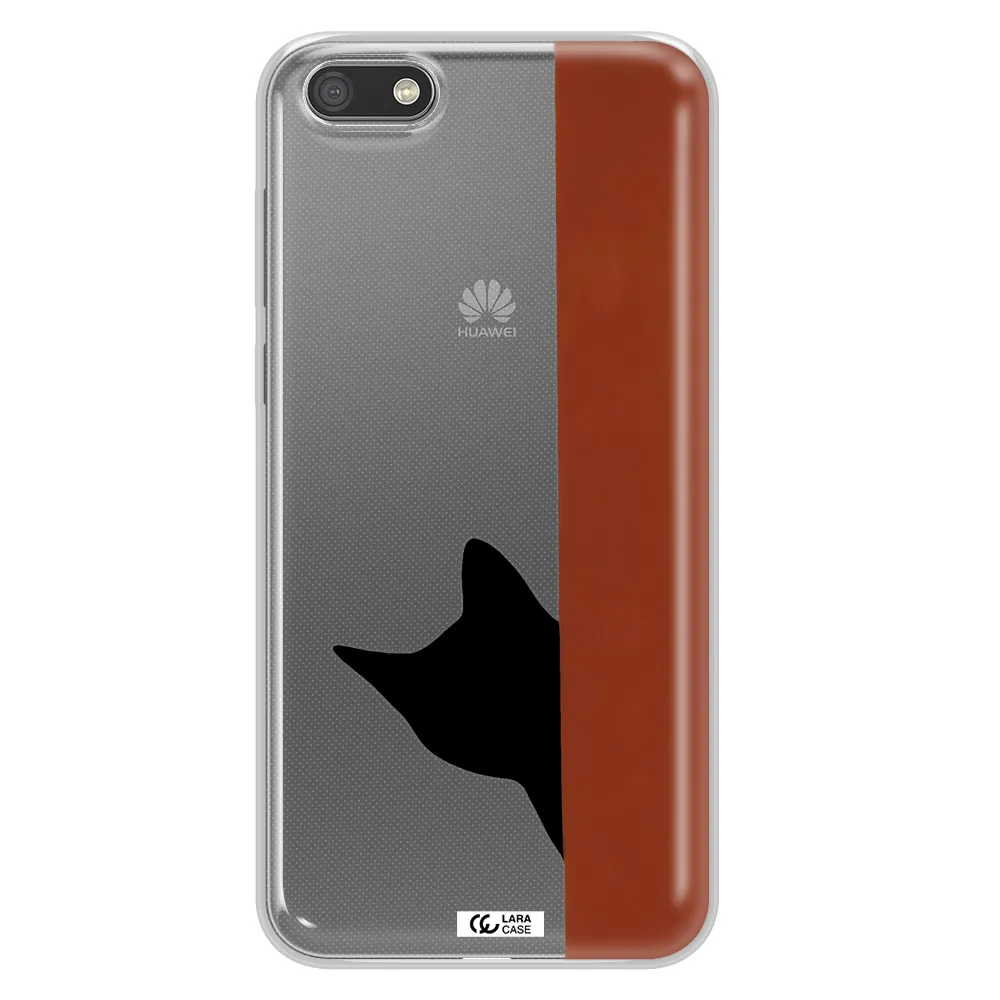 Black Cat Huawei Y5 2018 Clear TPU Case