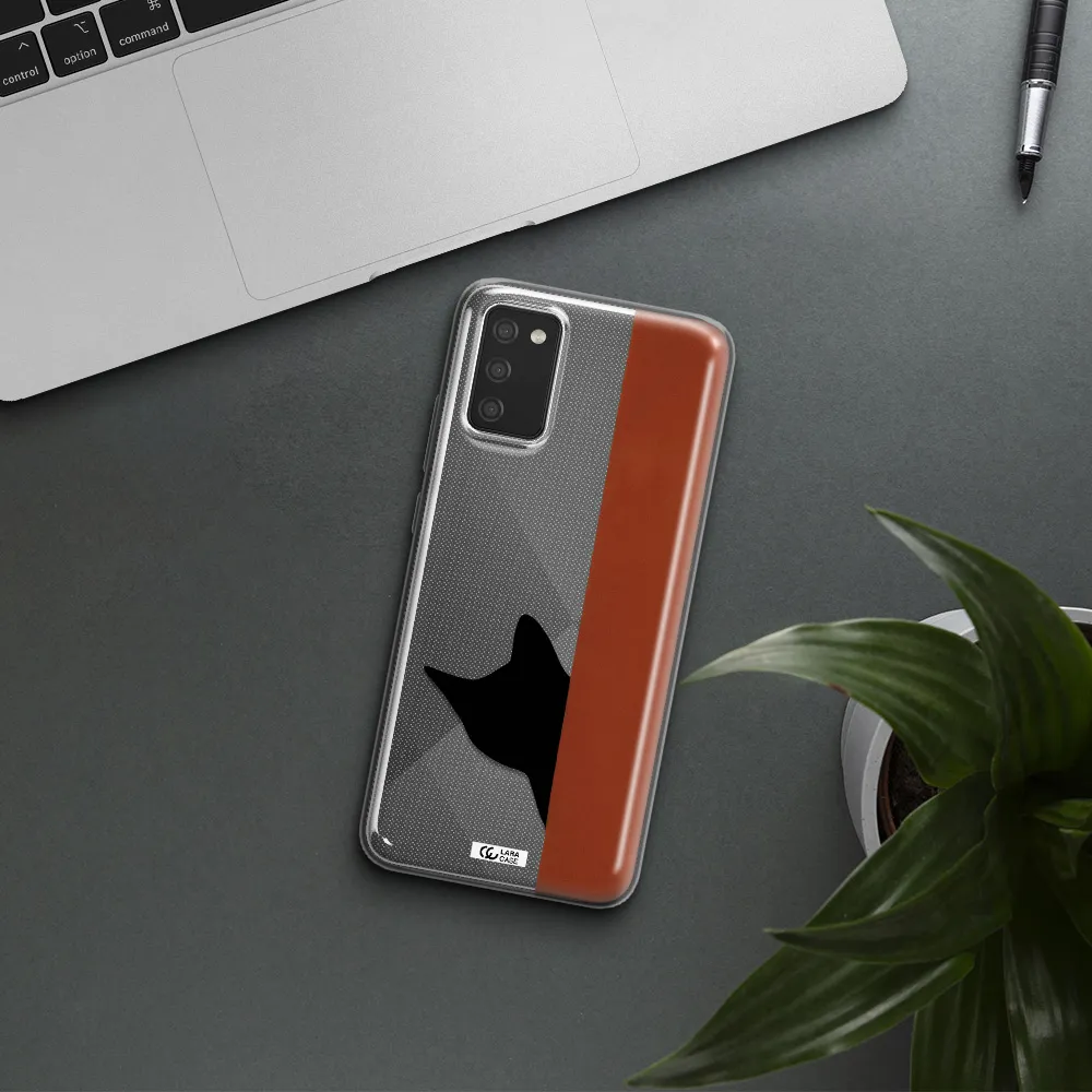 Black Cat Samsung A02S Clear TPU Case
