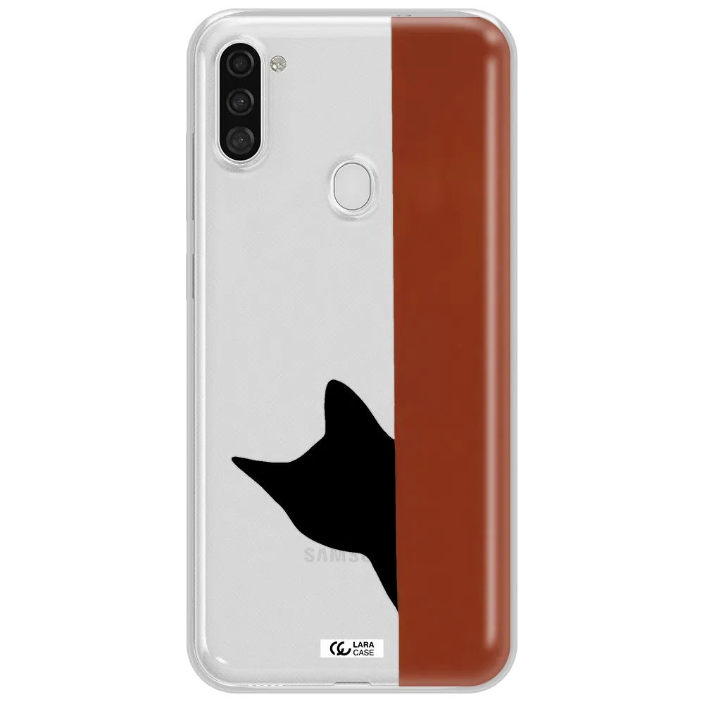 Black Cat Samsung A11 Clear TPU Case
