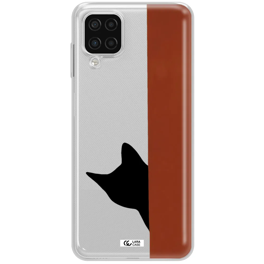 Black Cat Samsung A12 4g Clear TPU Case