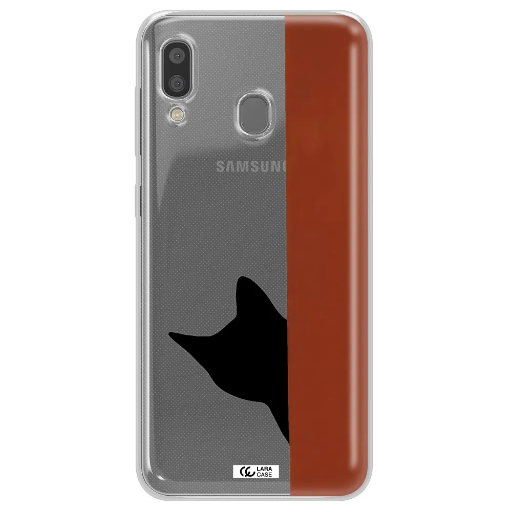 Black Cat Samsung A20 Clear TPU Case