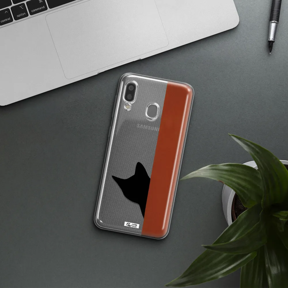 Black Cat Samsung A20 Clear TPU Case