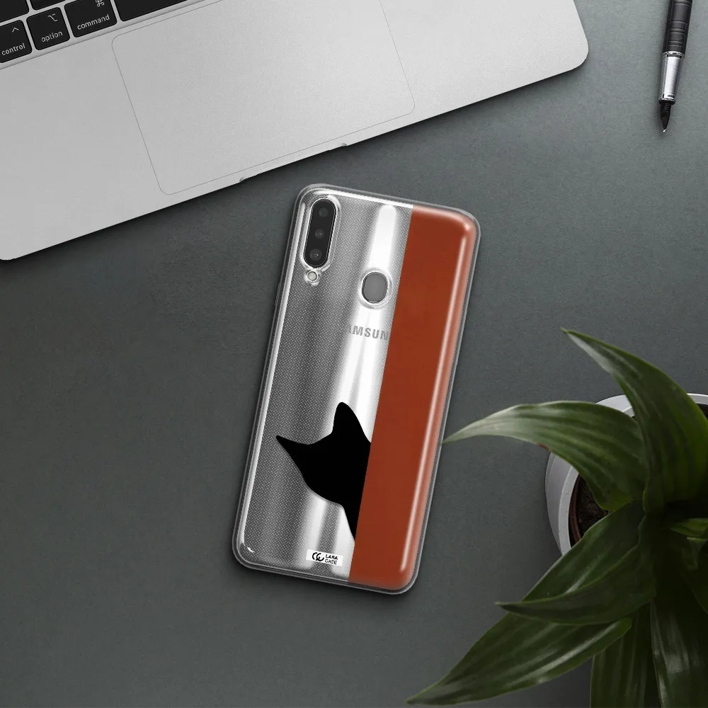 Black Cat Samsung A20S Clear TPU Case