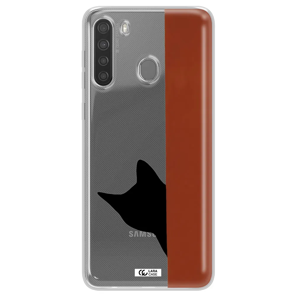 Black Cat Samsung A21 Clear TPU Case