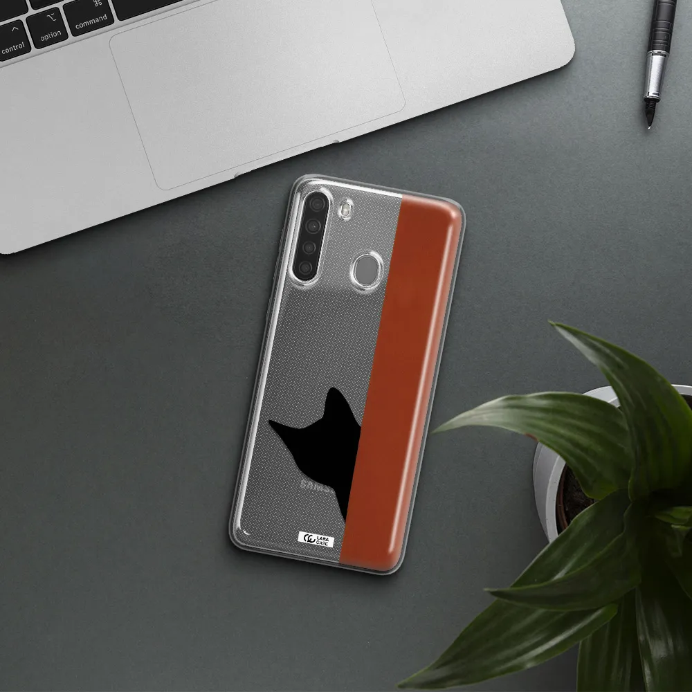 Black Cat Samsung A21 Clear TPU Case
