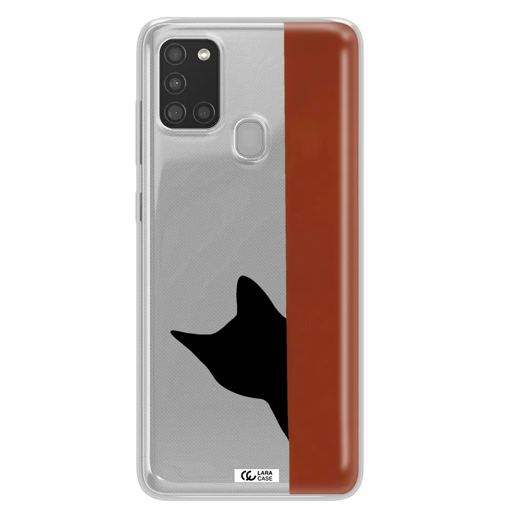 Black Cat Samsung A21S Clear TPU Case