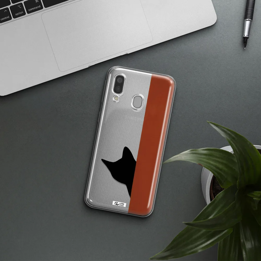 Black Cat Samsung A40 Clear TPU Case