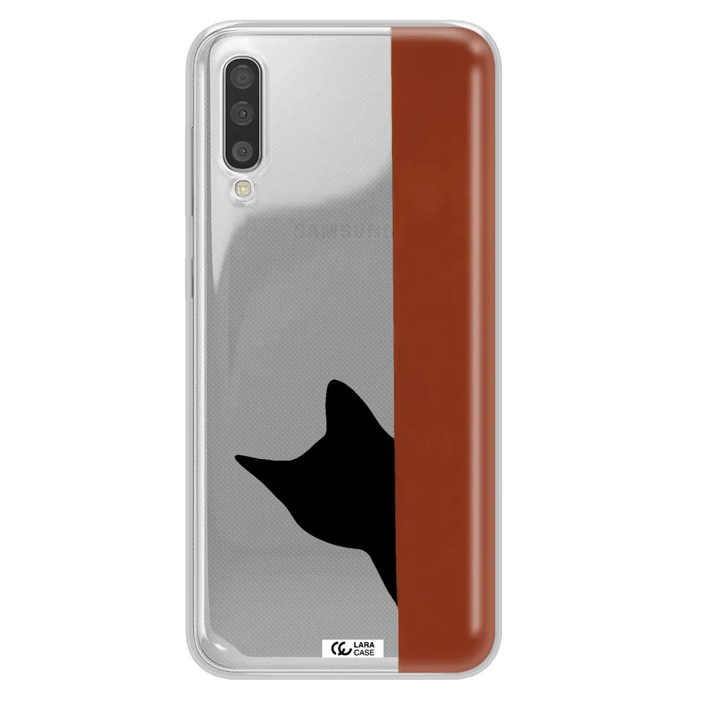 Black Cat Samsung A50S Clear Tpu Case