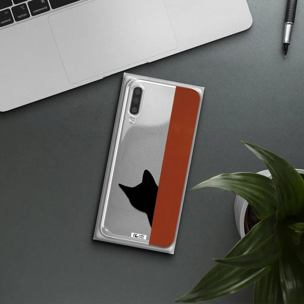 Black Cat Samsung A50S Clear Tpu Case
