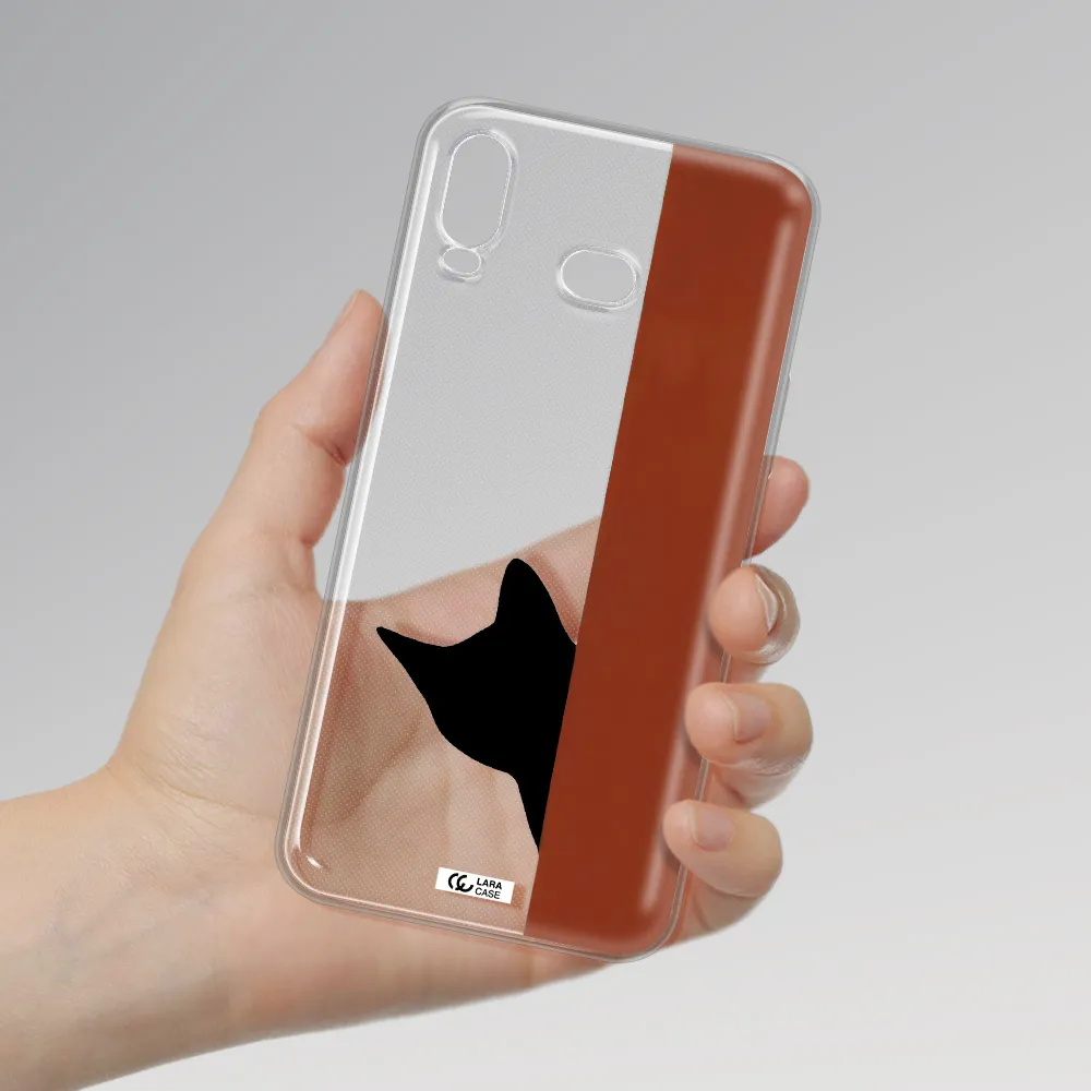 Black Cat Samsung A6S Clear TPU Case