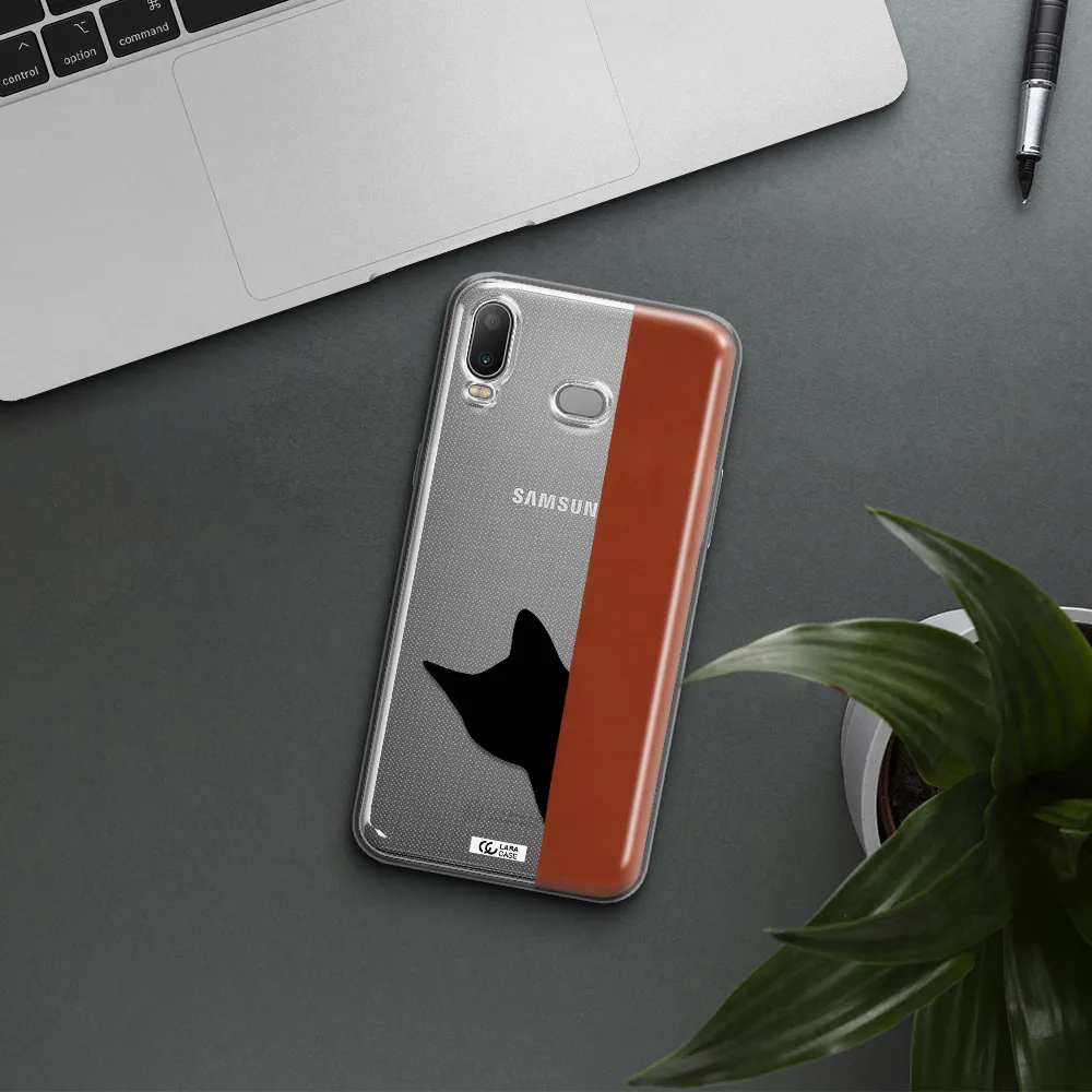 Black Cat Samsung A6S Clear TPU Case