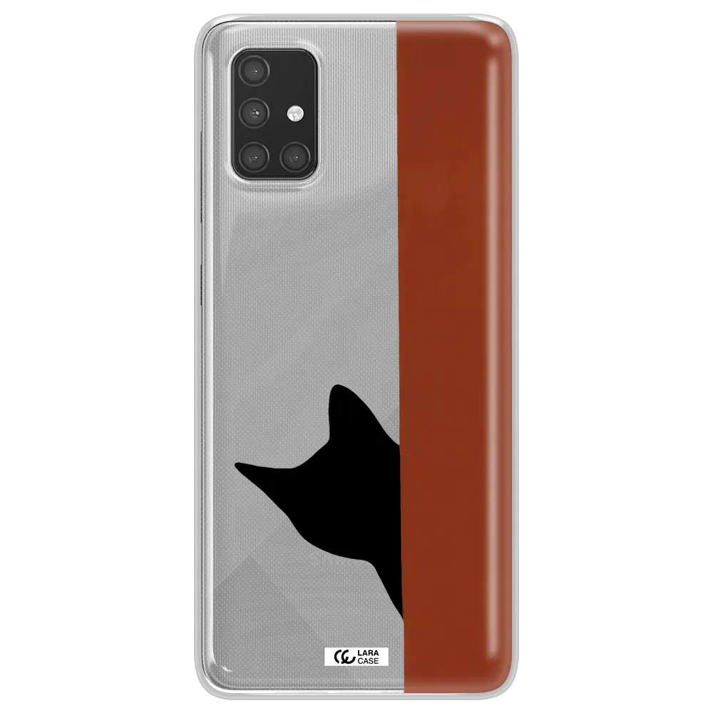 Black Cat Samsung A71 Clear TPU Case