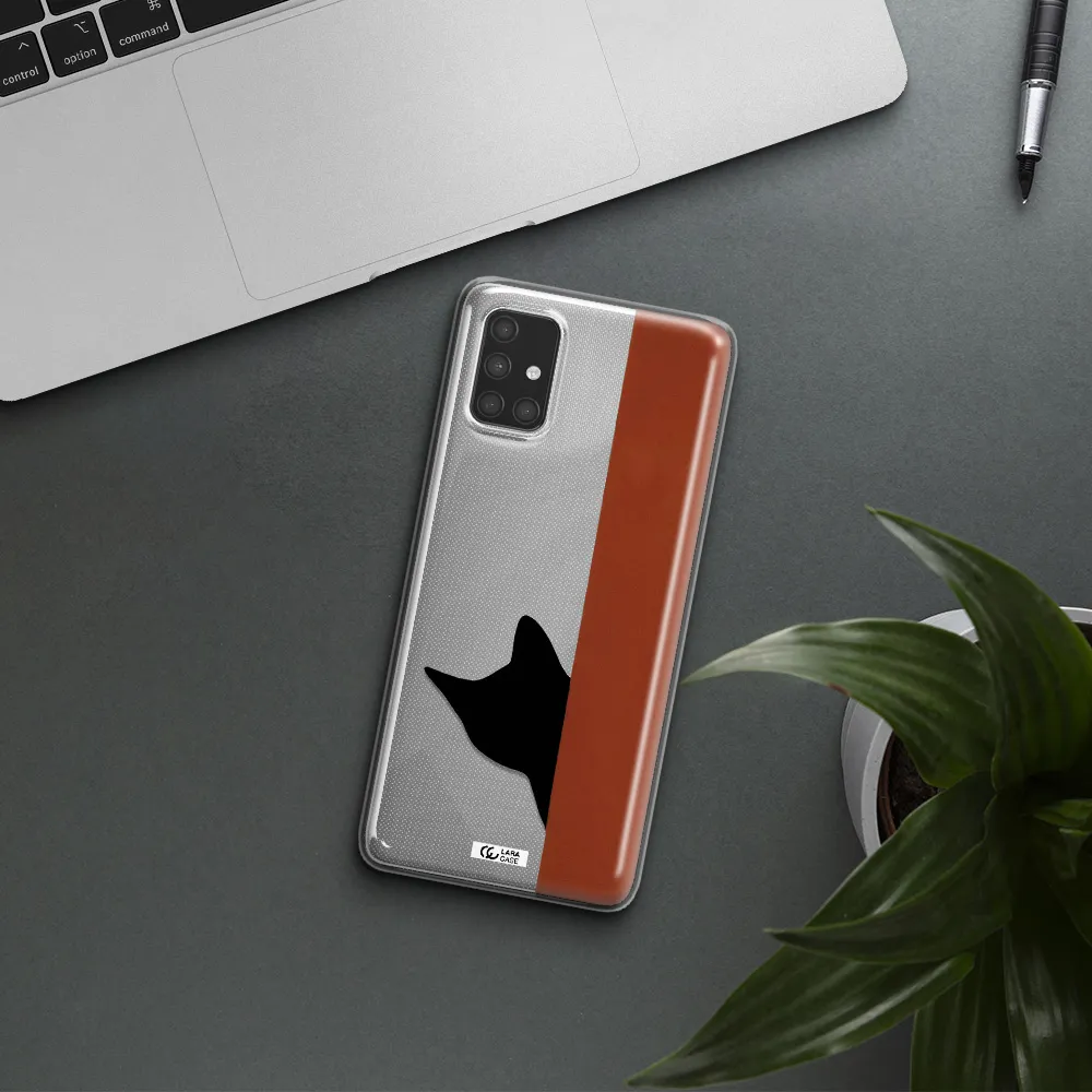 Black Cat Samsung A71 Clear TPU Case