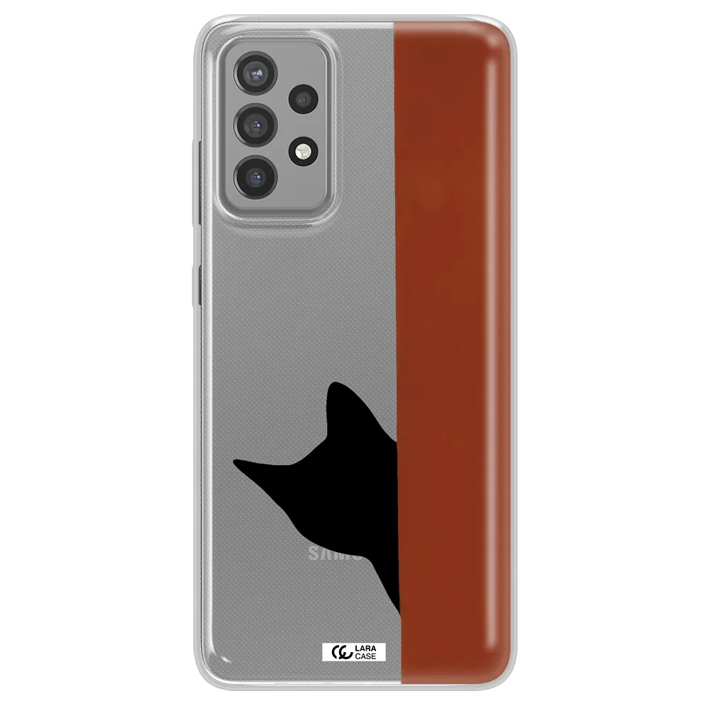 Black Cat Samsung A72 Clear TPU Case