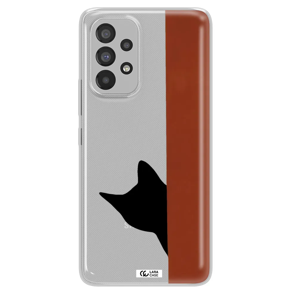 Black Cat Samsung A73 Clear TPU Case