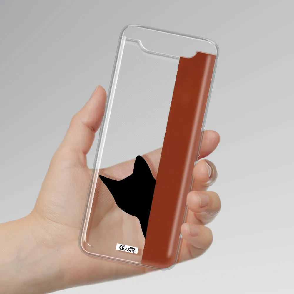 Black Cat Samsung A80 Clear TPU Case