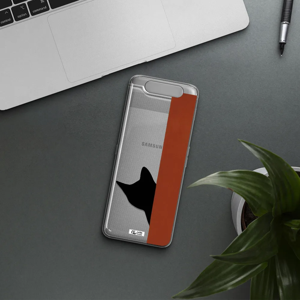 Black Cat Samsung A80 Clear TPU Case