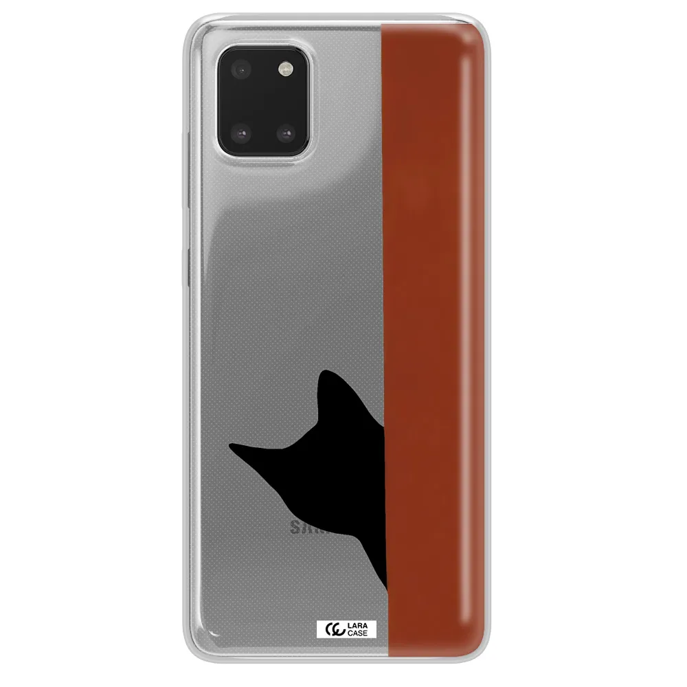 Black Cat Samsung A81 Clear TPU Case