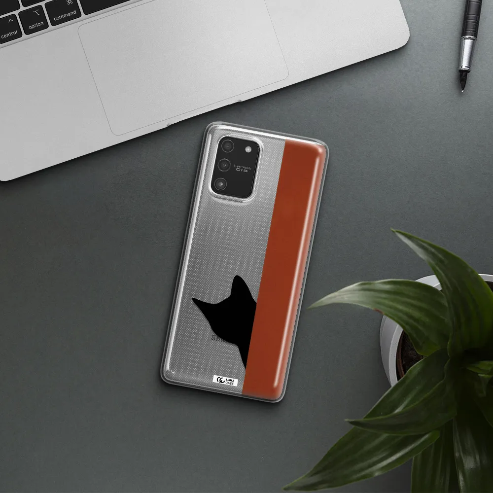 Black Cat Samsung A91 Clear TPU Case