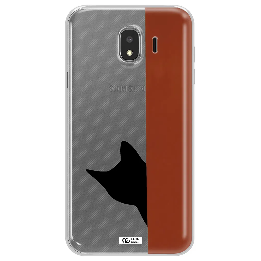 Black Cat Samsung J4 Clear TPU Case