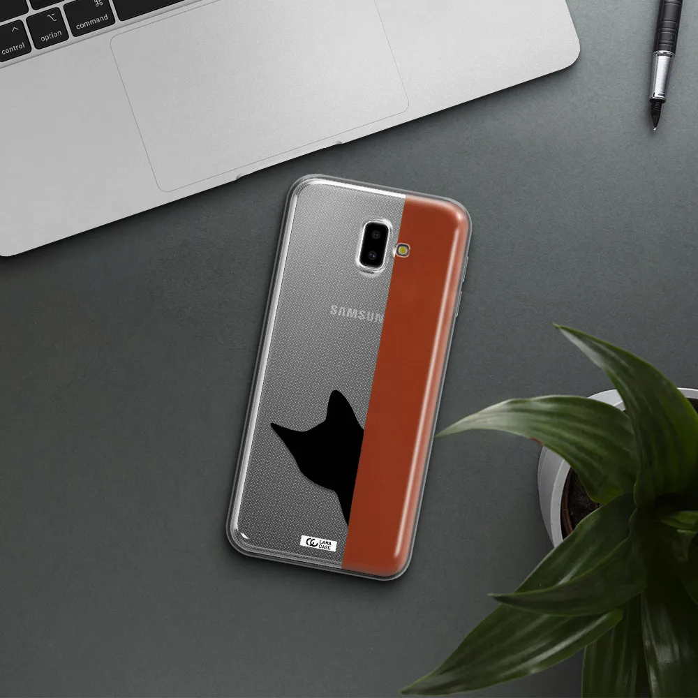 Black Cat Samsung J6 Plus Clear TPU Case