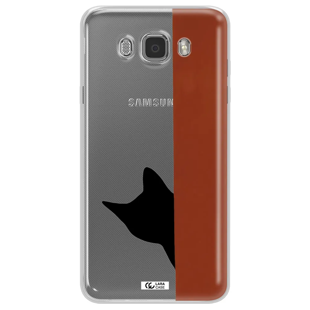 Black Cat Samsung J7 2016 Clear TPU Case