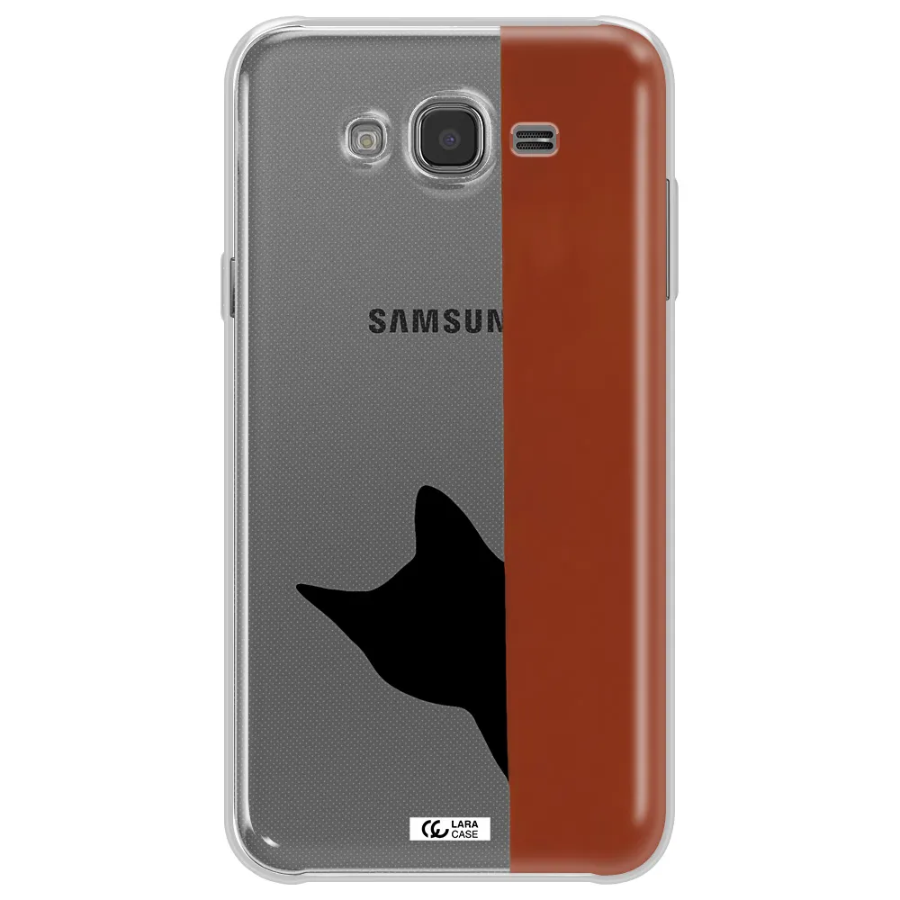 Black Cat Samsung J7 Core Clear TPU Case