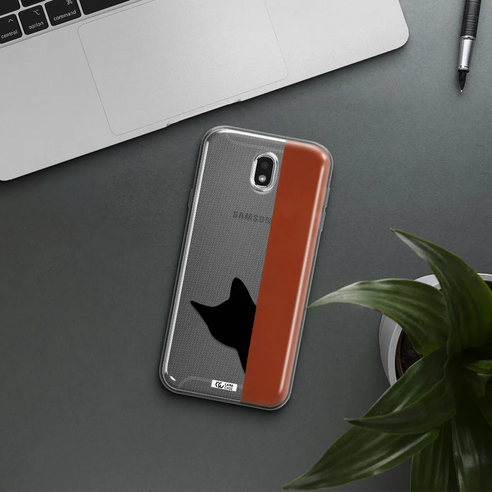 Black Cat Samsung J7 Pro Clear TPU Case