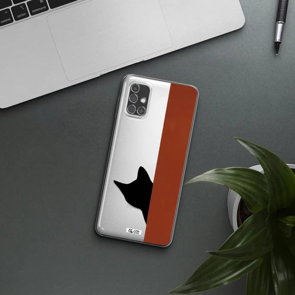 Black Cat Samsung M31S Clear TPU Case