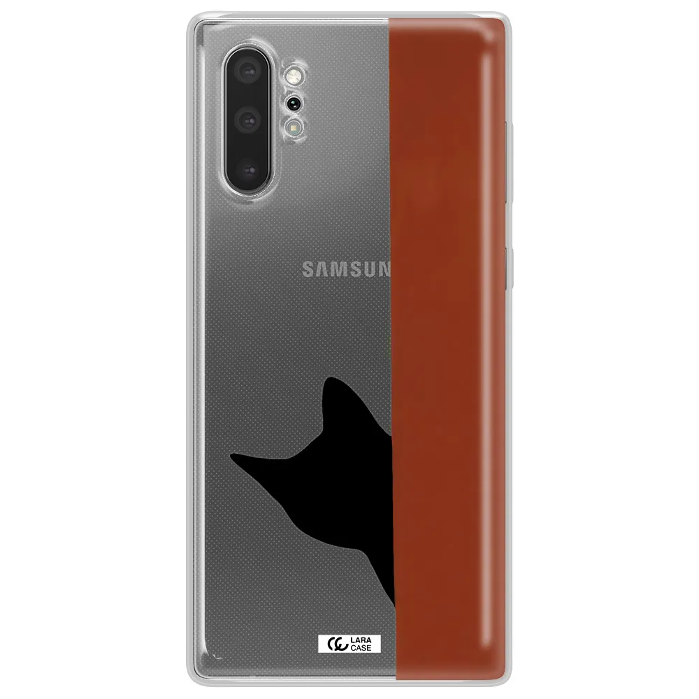 Black Cat Samsung Note 10 Plus Clear TPU Case
