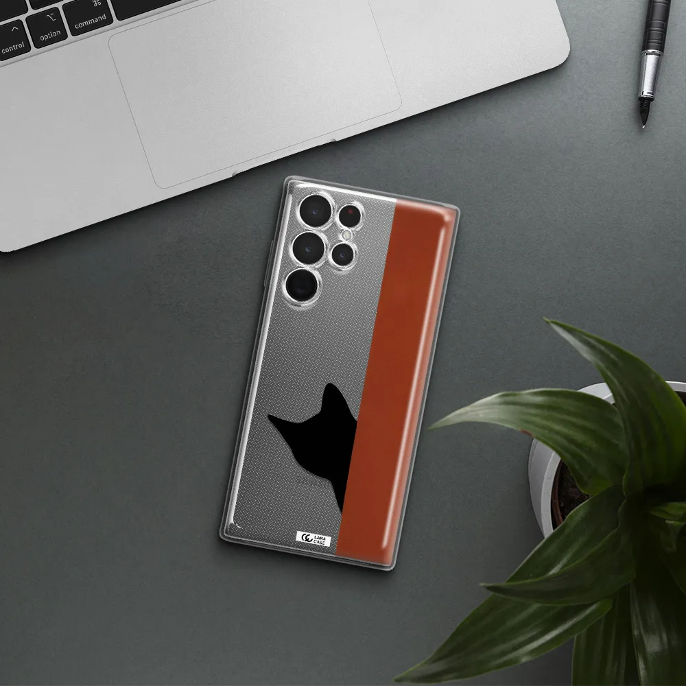Black Cat Samsung S 22 Ultra Clear TPU Case